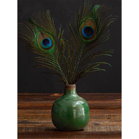 Petit vase céramique vert olive 10x9cm (1/4)