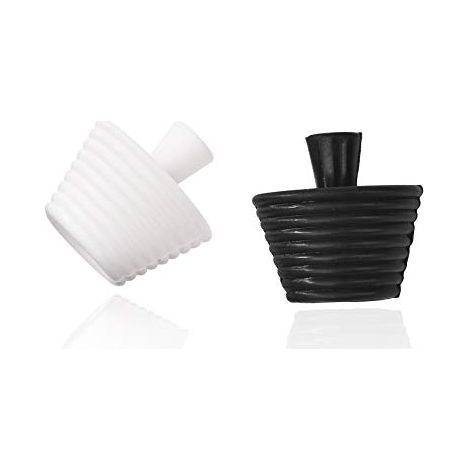 Confezione da 2 tappi universali in silicone per lo scarico del lavandino della vasca da bagno (nero bianco) (1/5)