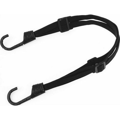 Confezione da 2 cinghie per bagagli da bicicletta, cinghie elastiche di fissaggio con ganci, portapacchi regolabile, cinghia per casco da moto, bagaglio per bicicletta, nero (1/5)