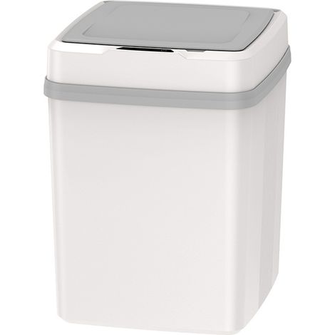 Poubelle intelligente multifonctionnelle avec détecteur de mouvement silencieux et couvercle, 12 L, idéale pour la salle de bain, le salon ou le bureau. (1/5)