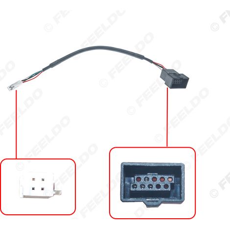 Câble adaptateur audio-vidéo USB compatible avec le système de navigation grand écran Android Great Wall H1 (10 broches d'origine)