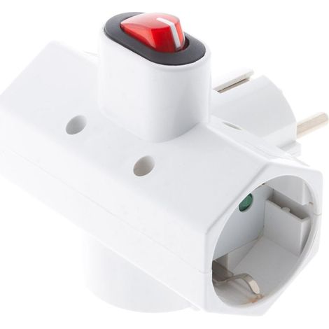 Multiprise Murale 3 Prises 16A Schuko avec Interrupteur (1/5)