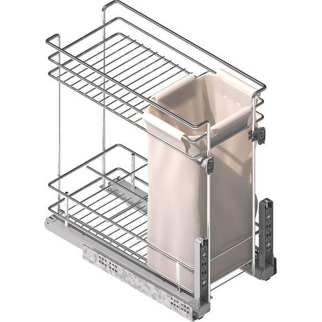 módulo botellero/panero classic extraíble con guías slow - para mueble de 300 mm, cierre suave y bolsa para pan modulo modulo 300