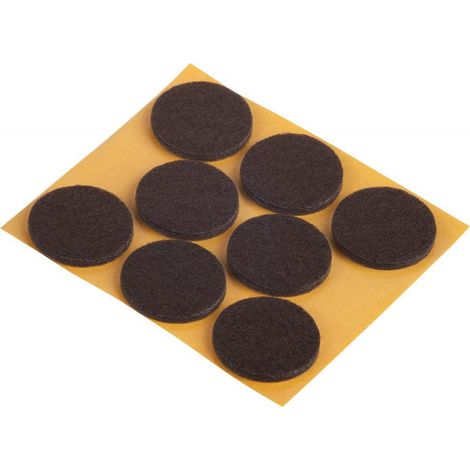 Brown 28Mm Almohadilla De Fieltro - 8 Unidades