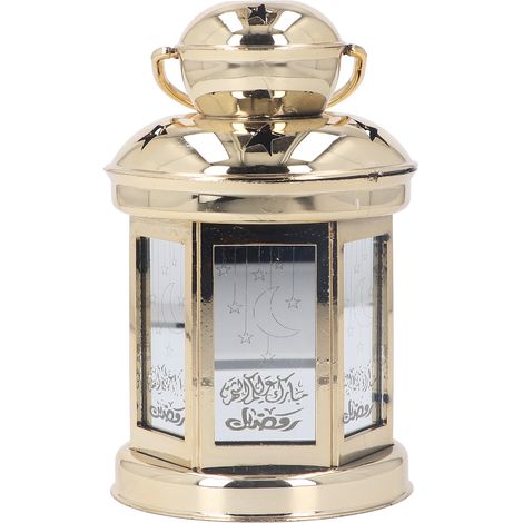 Lampe Lanterne LED Vintage Dorée, Piles ABS Incluses, Décorative Camping Fête Bar Café, Style Rétro Mignon (1/5)