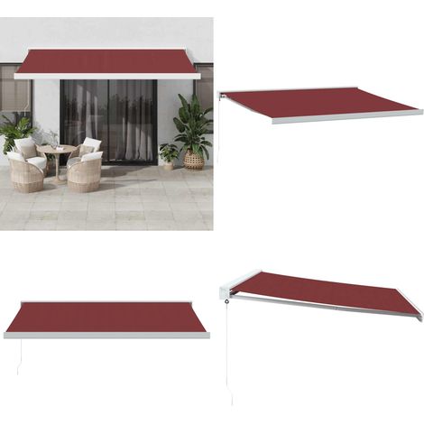 Markise Manuell Weinrot 400x300 cm - Markise - Gartensonnenschirm - Sonnenschutz - Outdoor Möbel - Terrassenzubehör - Home & Living (1/5)
