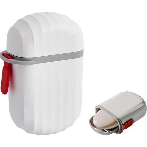 Boite Savon Voyage - Sac à Savon en Sisal - Couvercle Sécurisé - Idéal pour Voyage et Camping (1/4)