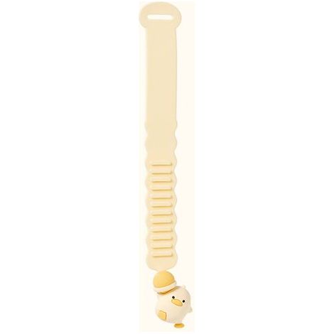 Elevador de asiento de inodoro, mango con forma de dibujo animado, abrazadera para elevar el asiento del inodoro, herramienta para evitar el contacto con el mango con forma de animal (amarillo) (1/5)