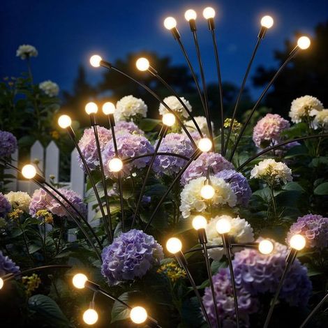Luz solar exterior impermeable (paquete de 2, 20 LED), luz de luciérnaga, luz solar para jardín, luz solar para paisaje (1/5)