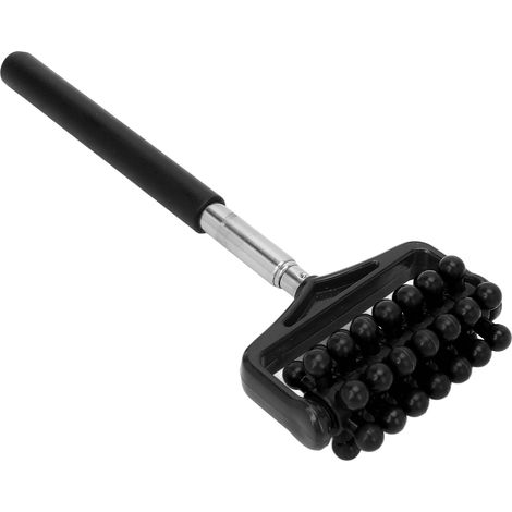 Bâton de massage à rouleau pour le dos, pour hommes et femmes, usage domestique, soulagement des douleurs et des courbatures musculaires, rouleau de massage télescopique, noir (1/5)