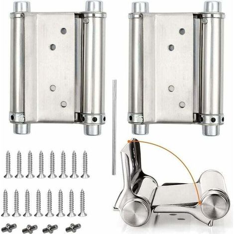 2Pcs Charnières de Porte de Saloon - Gond Porte Battante - Charnière à Ressort - Capacité de Charge Jusqu'à 15 Kg - 76mm (3inch) (1/4)