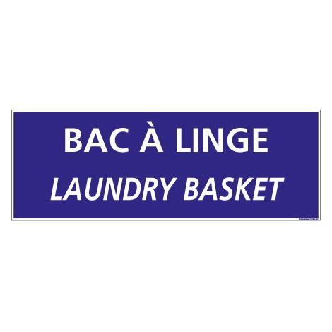 Panneau de Signalisation Camping BAC A LINGE (H0226) Français-Anglais - Adhésif - 210 x 75 mm
