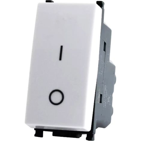 Interruttore bipolare compatibile con vimar plana pulsante luce 16ax 250vac bianco (1/2)