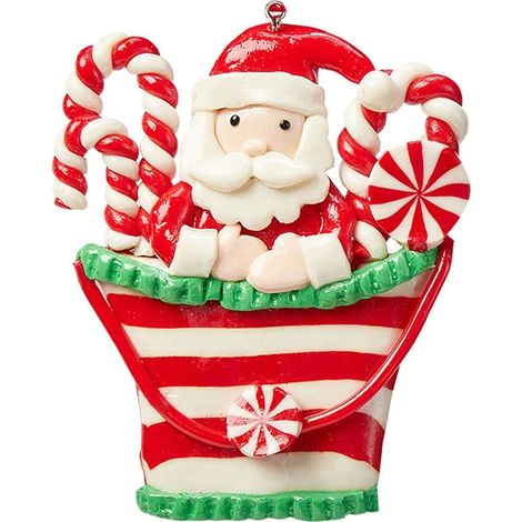 Weihnachtsschmuck aus Polymerclay – Süßigkeitenförmige Mini-Ornamente für Weihnachtsbäume und als Geschenk (Weihnachtsmann – Verpackung im Glas) (1/4)