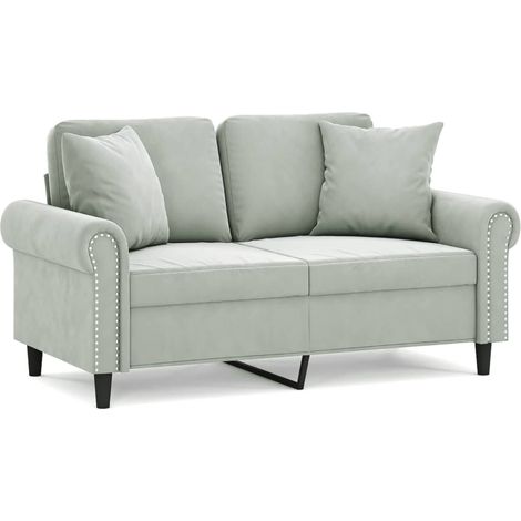 Maison Exclusive - Divano a 2 Posti con Cuscini Grigio Chiaro 120 cm in Velluto