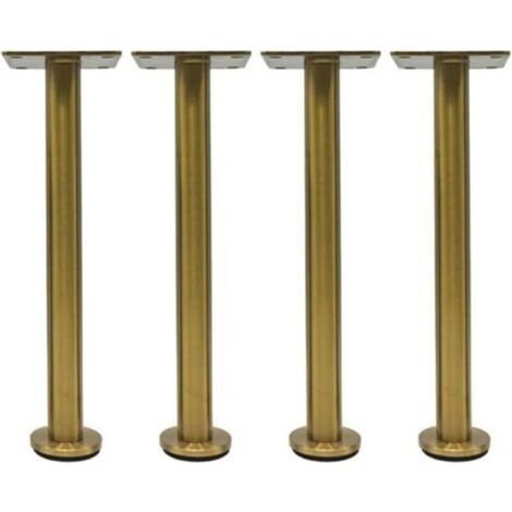 Pieds de canapé réglables en acier inoxydable de 25 cm, pieds d'armoire en métal avec support noir, lot de 4 pieds pour meubles (1/4)