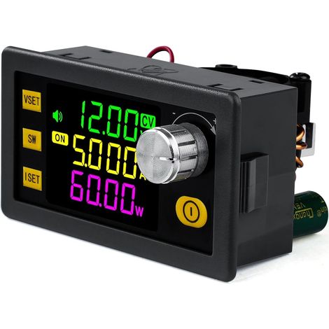 Regulador de Voltaje,DC 6-36V a DC 0-36V Controlador de Velocidad del Motor Ajustable Convertidor Buck Boost 120W 6A con Interruptor Giratorio Variable (1/4)