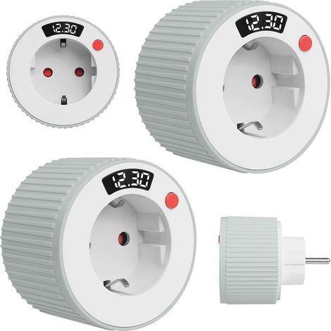 Lot de 2 Prise Minuteur, 72x72x90mm Minuteur Prise Electrique, Minuteries Mécaniques, Prise de Compte à Rebours Prise à économie D'énergie pour Électroménagers dans Le Bureau, L'éTude, La Cuisine (1/5)