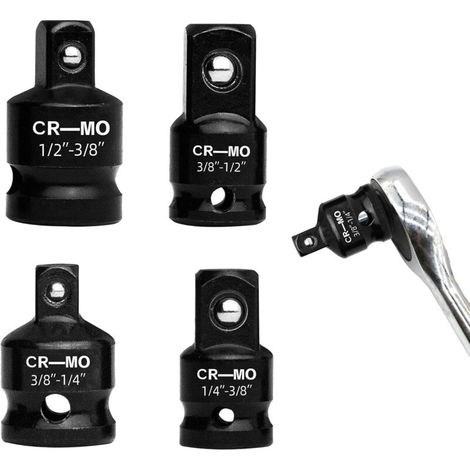 Adaptateur 1/2 3/8, 4 Pièces Adaptateur 3/8 1/2, Adap tateur 1/4 1/2, Adap tateur Douille Porte-Embout, Ada ptateur Douilles pour Clé à Cliquet 1/2 3/8 pour clé Dynamométrique,Cliquet,Perceuse