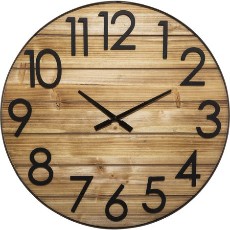 Wanduhr aus Holz ABBY, Tannenholz, Ø 70 cm