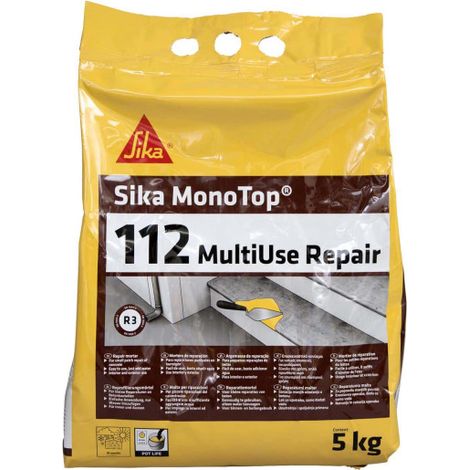 Sika – Mortier prêt à l'emploi pour réparations béton – 5kg – Adhérence parfaite sur surfaces verticales et horizontales – Prêt à peindre