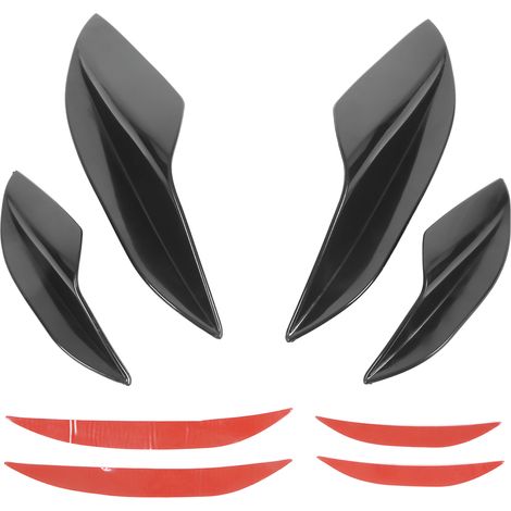 Eosnow Stoßstangenflosse, Auto-Vorderseite, Splitter, Canards, Lippe, Spoiler, Deflektor, Ersatz für Mitsubishi, glänzend schwarz (1/5)