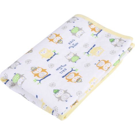 Tapis d'allaitement imperméable en coton pour bébé, alèse changeante jaune (1/5)