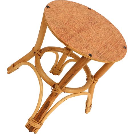 Tabouret en bois rond multifonction, support à plantes style nordique, présentoir pour plantes d'intérieur et balcon (1/5)