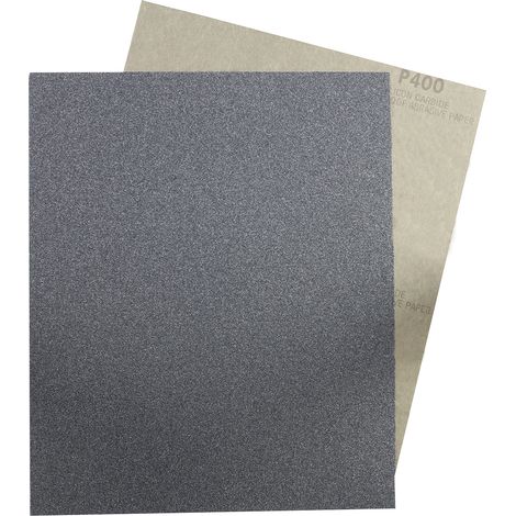 Rs Pro – Feuille abrasive P400 – Carbure de silicium fin 280 x 230mm – Pack de 25 feuilles pour ponçage bois dur et métal