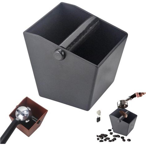 Stück Abklopfbox für Kaffee Abklopfbox Schwarz Edelstahl Abklopfbox Abklopfbox für Kaffee Rutschfeste italienische Espresso-Zapfbox mit Gummihahn (1/5)