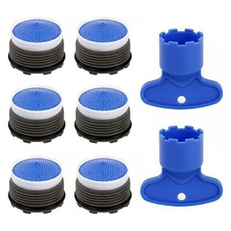 Lot de 6 mousseurs pour robinet – Économie d'eau 30-40% – Filtration 5 couches – Anti-éclaboussures et réduction du bruit (1/4)