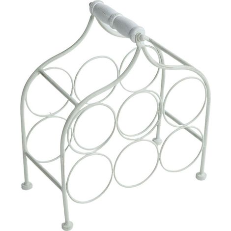 Porte-bouteilles en métal blanc, 33 x 17 x H. 36 cm, lot de 3 (1/2)