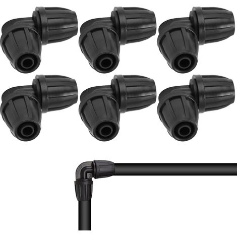 Packung mit 20 8/11-Winkelstücken mit Verriegelungsmechanismus, Anschlussadapter für Gartenschläuche und Tropfbewässerungssysteme (1/5)