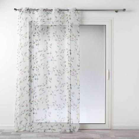 Rideau Voilage à Œillets "Ancolie" 140x240cm Blanc (1/3)