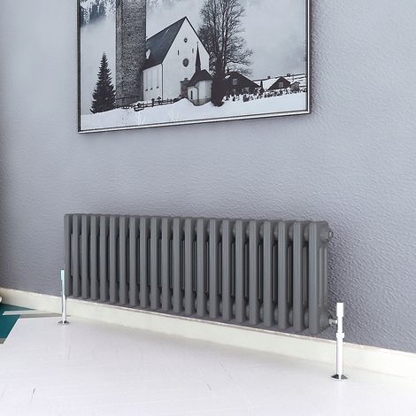 Biubiubath Traditional Cast Iron Radiator 300x1010mm 3 Column Anthracite