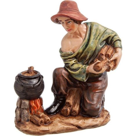 Viandante in poliresina personaggio per presepe h 16 cm
