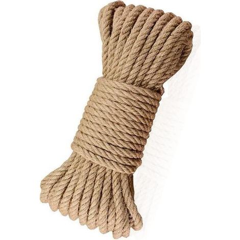 Juteseil, 10 mm Durchmesser, 20 Meter lang, für Gartenarbeit, Dekoration, Katzenkratzbaum (1/5)