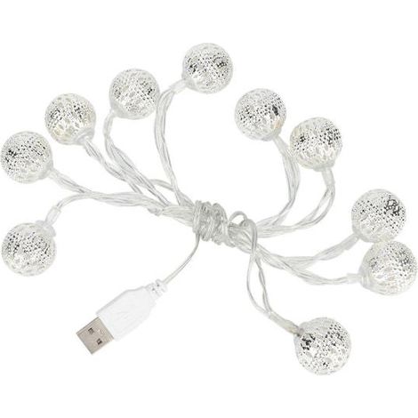 Guirlande lumineuse LED décorative KLB, boules creuses en métal marocaines KLB (1/5)