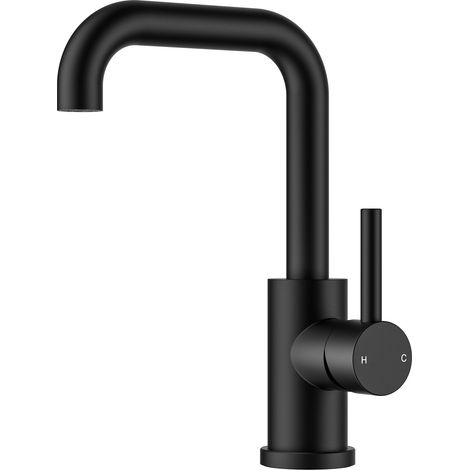 Robinet Salle de Bain Pivotant à 360°, Mitigeur Haut Noir (1/5)