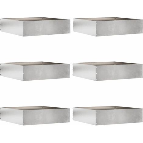 Raseneinfassung 6 pcs Silber 50 x 50 x 13 cm Edelstahl