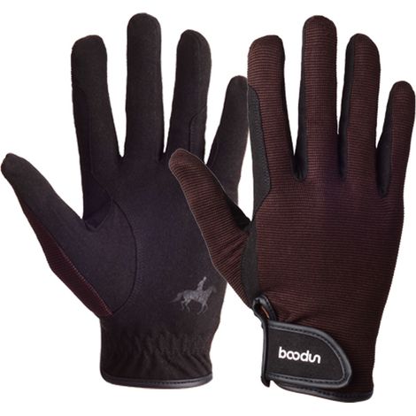 Gants équestres Mitaines de jardinage à cheval Gants d'équitation professionnels en plein air, marron, L (1/4)