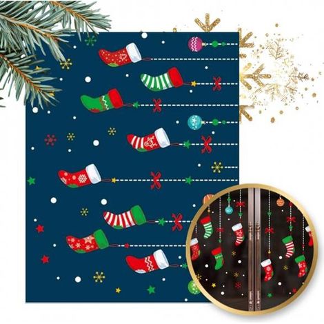 ECARLA bunte Weihnachtsfensteraufkleber, 2 Bögen 30x45cm NKD24