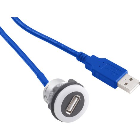 TRU COMPONENTS USB-12-BK USB-Einbaubuchse 3.0 Buchse, Einbau  Inhalt: 1 St.