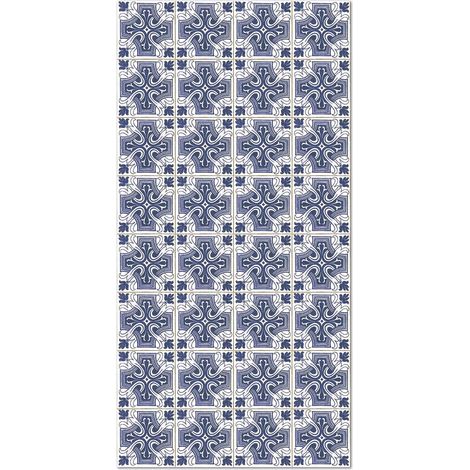 Tapis Vinyle - Modèle Carreaux Ciments Salamanque Bleu 60x110 cm - Différentes Tailles - Deco Maison, Cuisine, Chambre et Exterieur (1/5)