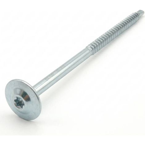 50 Vis De Construction À Tête Large Ct 06300 - 6X300 mm T40 Zingué Blanc - D-Work