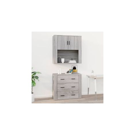 Armoire murale Sonoma gris 80x33x80 Bois d'ingénierie (1/5)