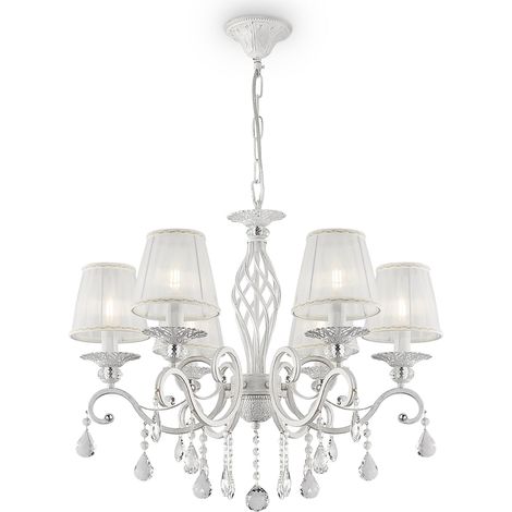 Lampadario Elegant in Metallo Grace Bianco con Oro (1/5)