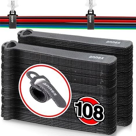 108 Kabelbinder: Schluss mit Kabelsalat, langlebig, haften fest, einfach zu verwenden, vielseitig einsetzbar, Kabelbinder für Zuhause und Büro. (1/5)