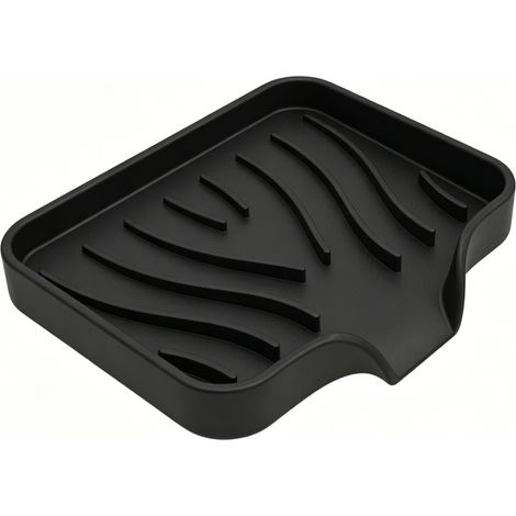 Portasapone in silicone, robusto ma morbido, rimane pulito - Nero (1/2)
