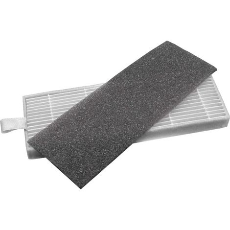 Kit de filtres pour aspirateur-robot iLife A4s, A4, A6 – 2x filtre HEPA et mousse – Améliore l'efficacité de nettoyage – Dimensions 14x19,6x0,8cm (1/2)